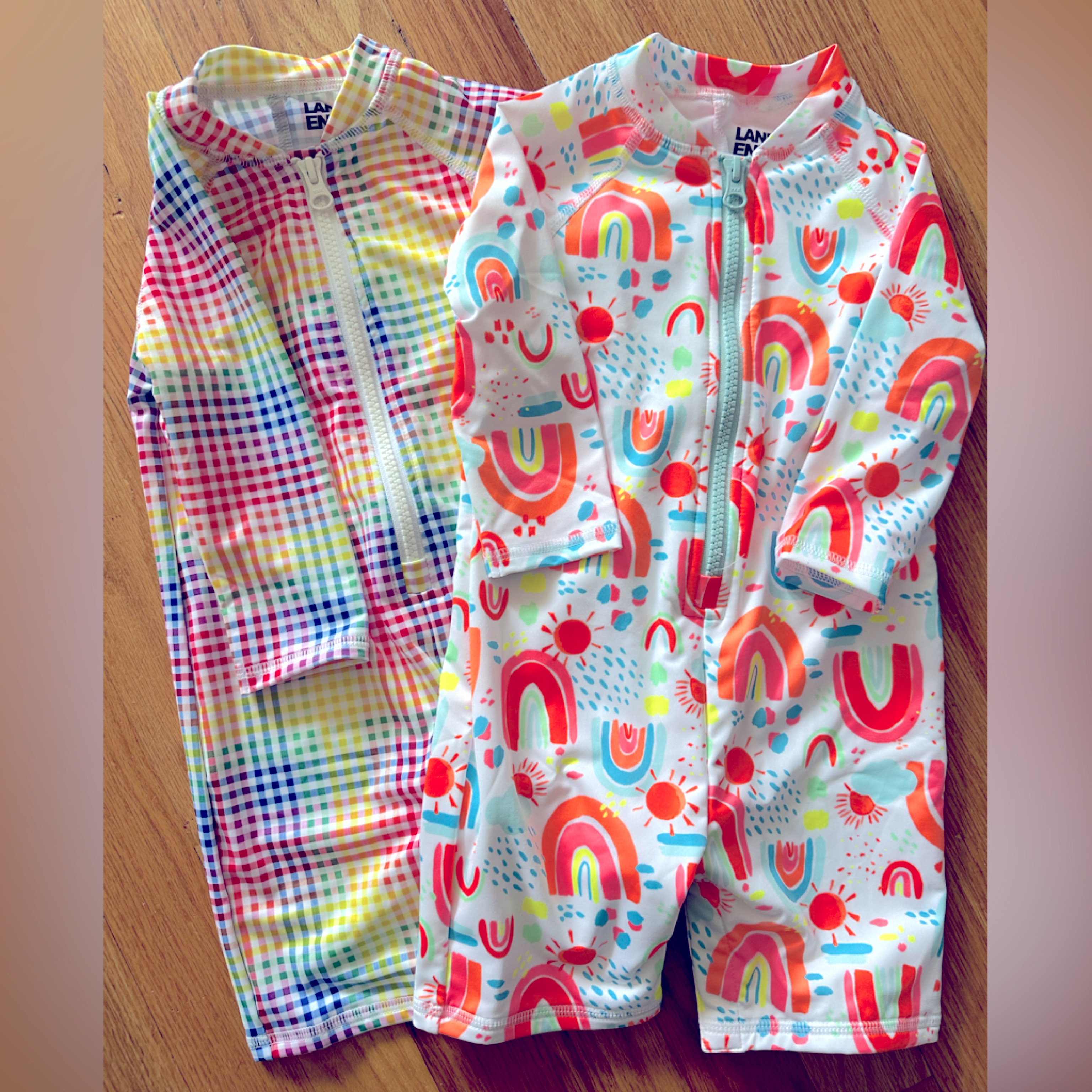 Lands End Long Sleeve Baby Sunsuit (2pack) 12-18 Month Nwot